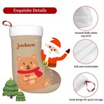 Personalizza la calza di Natale dell'orso con il nome dell'albero di Natale, regalo per la famiglia dei bambini.