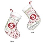 Calza di Natale personalizzata con nuvola di parole e nome ripetuto, regalo di Natale per la famiglia, il bambino.