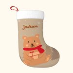 Personalizza la calza di Natale dell'orso con il nome dell'albero di Natale, regalo per la famiglia dei bambini.