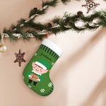 Personalizzato carino Elf Gingerbread Santa calza di Natale con nome albero di Natale decorazione regalo per i bambini amici