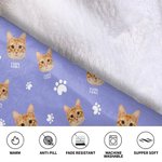 Gepersonaliseerde Multi-color Pet Photo Blanket Hoodie met Paw Bone Print en Naam Verjaardag Kerst Herdenkingscadeau voor Huisdierliefhebber