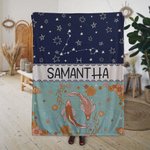 Manta personalizada del zodiaco con nombre Regalo de cumpleaños para los amantes de la astrología