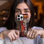 Personalisierte Bibliothek Buch Retro Design Handyhülle mit Namen Weihnachtsgeschenk zurück zu Schule Geschenk für Buchliebhaber