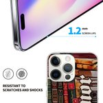 Personalisierte Bibliothek Buch Retro Design Handyhülle mit Namen Weihnachtsgeschenk zurück zu Schule Geschenk für Buchliebhaber