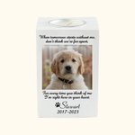 Personalized Pet Photo Wooden Candle Holder Memorial Gift for Pet Lover