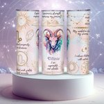 Henkilökohtainen Zodiac 20oz Skinny nimi Tumbler Constellation Affirmation kahvikuppi olki Syntymäpäivä Vuosipäivä Astrologia lahja perheelle ystävä