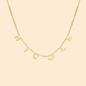 Personalized Minimalistic 1-8 Letter Name Necklace Birthday Valentine's Day Gift for Women