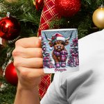Personalized Cartoon Christmas Highland Cow Mug with Name 11oz 15oz Christmas Gift for Cow Lover