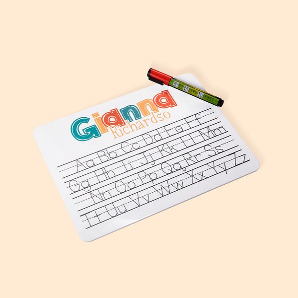 Tableau effaçable à sec personnalisé en acrylique pour le traçage du nom et de l'alphabet Cadeau éducatif pour les enfants