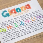 Nome acrilico personalizzato Alfabeto Tracing Board Lavagna cancellabile a secco Regalo educativo di apprendimento per bambini