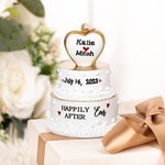 Personalised Happily Ever After Wedding Cake Resin 3D Ornament with Engraved Names and Date Newlywed Anniversary Gift for Bride and Groom