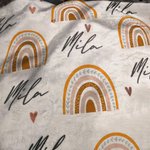 Personalized Boho Rainbow Baby Blanket with Name Soft and Warm Newborn Party Birthday Gift for Kids New Mom
