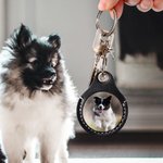 Porte-Clés en Cuir Persdonnalisé avec Photo d'Animal de Compagnie et Texte Cadeau pour Amoureux des Animaux
