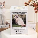 Personalized Pet Photo Wooden Candle Holder Memorial Gift for Pet Lover