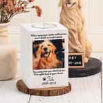 Personalized Pet Photo Wooden Candle Holder Memorial Gift for Pet Lover