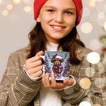 Personalized Cartoon Christmas Highland Cow Mug with Name 11oz 15oz Christmas Gift for Cow Lover