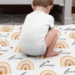 Personalized Boho Rainbow Baby Blanket with Name Soft and Warm Newborn Party Birthday Gift for Kids New Mom