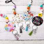Personalized Spring Floral Teacher Lanyard for Keys Badge Teacher Appreciation Thanksgiving Gift for Teacher