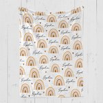 Personalized Boho Rainbow Baby Blanket with Name Soft and Warm Newborn Party Birthday Gift for Kids New Mom
