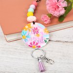 Personalized Spring Floral Teacher Lanyard for Keys Badge Teacher Appreciation Thanksgiving Gift for Teacher