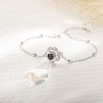 Spersonalizowana bransoletka ze zdjęciem łapy psa 100 języków Biżuteria ze srebra Rocznica Boże Narodzenie Pamiątkowy prezent dla właściciela psa Miłośnik zwierząt