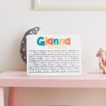 Nome acrilico personalizzato Alfabeto Tracing Board Lavagna cancellabile a secco Regalo educativo di apprendimento per bambini
