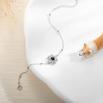 Spersonalizowana bransoletka ze zdjęciem łapy psa 100 języków Biżuteria ze srebra Rocznica Boże Narodzenie Pamiątkowy prezent dla właściciela psa Miłośnik zwierząt
