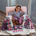 Vaca de las Tierras Altas personalizada Manta de forro polar suave con nombre Navidad Año Nuevo Regalo para bebé Niños