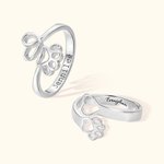 Personalisierter Pfote und Herz Ring mit Text Gravur Geburtstag Geschenk für Tierliebhaber Tierbesitzer
