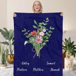 Personalisierte Geburt Blumen Blumenstrauß Decke mit Namen Home Dekoration Geburtstag Muttertag Geschenk für Familie Freund