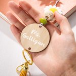 Gepersonaliseerde Boho stijl Daisy kralen Lanyard met kwastje en naam Teacher Waardering terug naar school Gift voor leraar verpleegkundige student