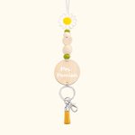 Gepersonaliseerde Boho stijl Daisy kralen Lanyard met kwastje en naam Teacher Waardering terug naar school Gift voor leraar verpleegkundige student