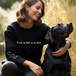 Personalized I Wear My Heart On My Sleeve Dog Ear Sweatshirt with 1-4 Embroidered Names Gift for Pet Lover