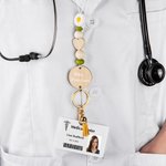 Gepersonaliseerde Boho stijl Daisy kralen Lanyard met kwastje en naam Teacher Waardering terug naar school Gift voor leraar verpleegkundige student