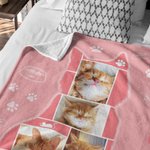 Gepersonaliseerd Schattige Katten Fotocollage Deken met Naam Verjaardag Jubileumcadeau voor Kattenliefhebber