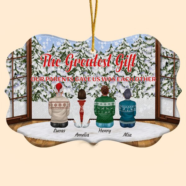 Personalizzato I nostri genitori ci hanno dato era l'altro ornamento in ceramica con i nomi regalo di Natale per la famiglia fratelli sorelle