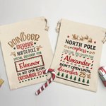 Saco de Navidad Personalizado de Lujo Bolsa de Regalo con Cordón y Nombre Regalo de Navidad para Niños Familia