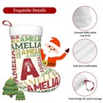 Calza di Natale personalizzata a nuvola di parole con iniziali e nomi ripetuti, decorazione per caminetto, regalo di Natale per bambini e famiglie