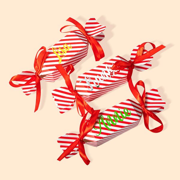 Bastón de caramelo personalizado Navidad Cracker Nombre Lugar Caja de Regalo Decoración de Mesa para la Familia Amigos Niños