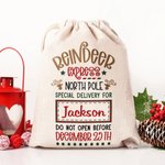 Saco de Navidad Personalizado de Lujo Bolsa de Regalo con Cordón y Nombre Regalo de Navidad para Niños Familia