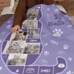 Gepersonaliseerd Schattige Katten Fotocollage Deken met Naam Verjaardag Jubileumcadeau voor Kattenliefhebber