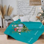 Personalisierte Geburt Blumen Blumenstrauß Decke mit Namen Home Dekoration Geburtstag Muttertag Geschenk für Familie Freund