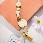 Gepersonaliseerde Boho stijl Daisy kralen Lanyard met kwastje en naam Teacher Waardering terug naar school Gift voor leraar verpleegkundige student