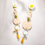 Gepersonaliseerde Boho stijl Daisy kralen Lanyard met kwastje en naam Teacher Waardering terug naar school Gift voor leraar verpleegkundige student
