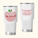 Gobelet 30oz personnalisé avec nom et texte Cadeau de la journée des enseignants pour l'enseignant