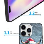 Cartone animato personalizzato innevato Natale Highland Mucca Custodia per iPhone con nome Regalo di Natale per la famiglia amico Highland Mucca amante