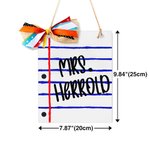 Personalisierte Notebook Papier Design hölzerne Lehrer Türschild mit Namen Klassenzimmer Dekor zurück zu Schule Geschenk für Lehrer