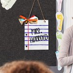 Personalisierte Notebook Papier Design hölzerne Lehrer Türschild mit Namen Klassenzimmer Dekor zurück zu Schule Geschenk für Lehrer