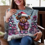 Personalisierte Weihnachten Hochland Kuh werfen Kissenbezug mit Namen Home Decoration Weihnachtsgeschenk für Familie Kinder