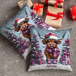 Personalisierte Weihnachten Hochland Kuh werfen Kissenbezug mit Namen Home Decoration Weihnachtsgeschenk für Familie Kinder